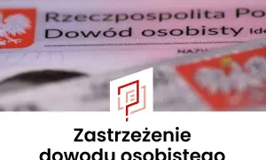 Zbliżenie na polski dowód osobisty z godłem i napisem "Dowód osobisty".