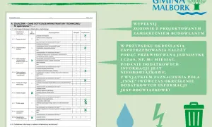 Formularz z danymi technicznymi, gdzie zaznaczono odbiór dowodu osobistego.
