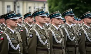 Szeregi żołnierzy w mundurach, każdy z nich to dumny podporucznik, gotowy do służby.