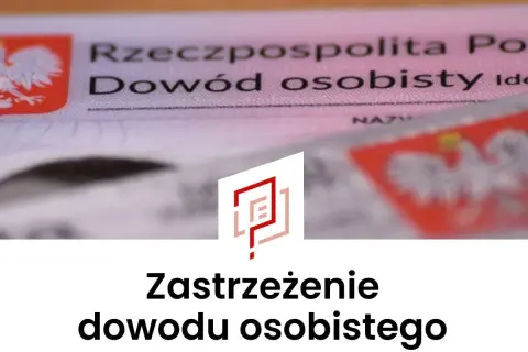 Zbliżenie na polski dowód osobisty z godłem i napisem "Dowód osobisty".
