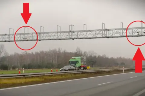 System odcinkowy pomiar prędkości a2. Kamery monitorują ruch na autostradzie.