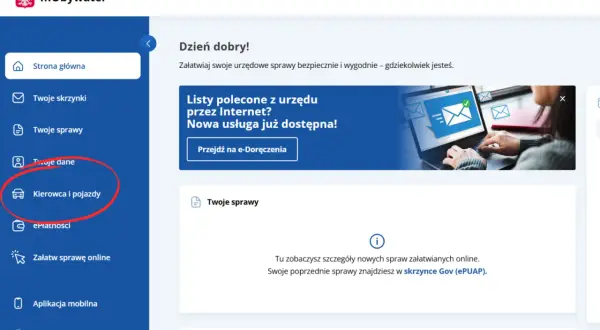 Gdzie sprawdzić punkty karne? Kliknij "Kierowca i pojazdy" na stronie mObywatel.