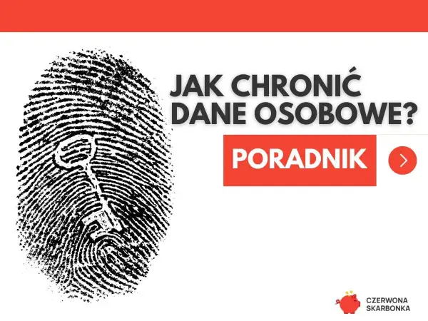 Odcisk palca z kluczem i napisem "Jak chronić dane osobowe? Poradnik".