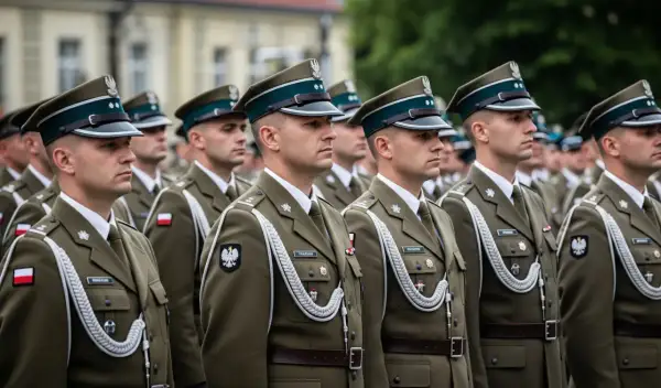 Szeregi żołnierzy w mundurach, każdy z nich to dumny podporucznik, gotowy do służby.