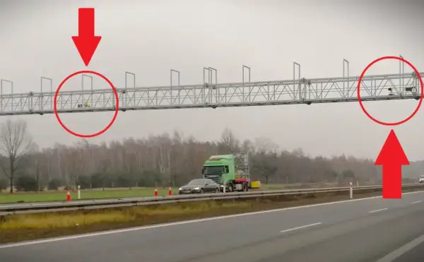 System odcinkowy pomiar prędkości a2. Kamery monitorują ruch na autostradzie.